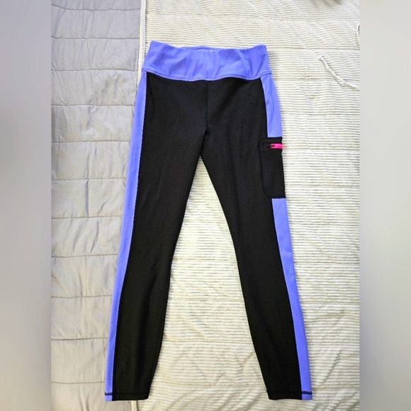 Athletic Works Black and Pure High-Waisted Leggings Size M 8-10 - Picture 1 of 8